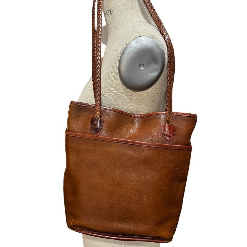 Brighton Caroline Brown Leather Shoulder Bag Tote - Picture 5 of 6